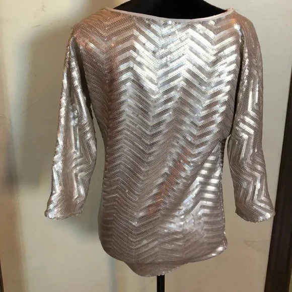 New Year's Eve White House / Black House Sequin shirt Tri-colored sequin party - Picture 2 of 8